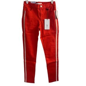 Skinny Girl Red Sarah Skinny Ankle With Stripe Down Side Sz 26/2
